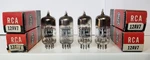 Excellent Sef Of 4 1956 Rca 12AV7 Black Plates Square Getter Tubes, TV-7 Tested. Fixed Price $86.00.