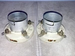 Two Ef Johnson Us Made Ceramic Sockets For 211, 805, 845 & 810 Tubes, Nos. Fixed Price $80.00.