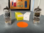 Pair Of Amperex 8233 / E55L Tubes Wide Band Or High Frequency - Gold. Fixed Price $49.50.