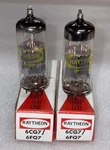 Pair Raytheon 6CG7 6FQ7 Grey Plate Vacuum Tubes Amplitrex Strong. Fixed Price $18.00.