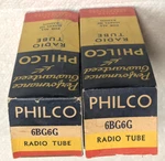 #1 Nos Philco Matching Pair, Getter 6BG6G Power Tubes With Box. Fixed Price $59.99.