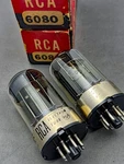 (2) Rca 6080 Power Tubes Black Plates Double Getters Test Strong Amplitrex. Fixed Price $39.99.