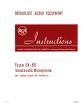 Rca Varacoustic SK-50 Microphones Mike Instruction + Operations Manual. Fixed Price $36.50.