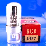 One Rca 14F7 Tube Nos Nib Dual Triode Test % : 112/106 TV-7. Fixed Price $5.95.