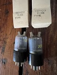 Matched Pair 2C22 Vacuum Tubes Dual Triode Top Cap Senco Nos. Fixed Price $79.00.