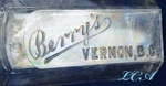 Rare Western Berry's Pharmacy / Drug Store Bottle Vernon British Columbia As. Fixed Price $49.99.