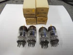Rare Matched Quad Ge Mil-spec JG-12AT7WA 6201 Black Plate 3-MICA Tubes. Fixed Price $225.00.
