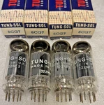 Rare Nos Nib *perfect Match Quad Tungsol 6CG7 Middle Black Plate 6FQ7 Usa 1950'S. Fixed Price $495.00.