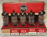 Lot Of 5 Rca 12AY7 Halo Getter Grey Plate Tubes Amplitrex Tested Strong. Fixed Price $150.00.