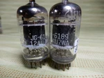 Ge Black Plate JG-61898 Vacuum Tubes (2) Amplitrex Tested 77/82% & 90/81% 1955!. Fixed Price $35.00.