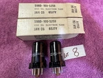 2 Nos 1961 Matched Pair Ge JAN-6SJ7Y Brown Base Military Radio Receiver Tubes. Fixed Price $49.00.