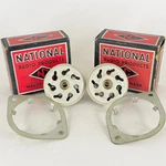 Pair National Radio Products Cir 7S Prong Ceramic Pin Tube Sockets (a). Fixed Price $29.95.