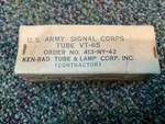 Ken-rad VT-65 Vacuum Tube N.o.s. U.s. Army Signal Corps. Fixed Price $11.75.