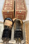 Pair Rca UX-201A Globe Vacuum Tubes Gold Pins Rainbow Color Amplitrex Strong. Fixed Price $85.00.