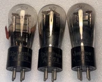 Perfectly Matched Set (3) Rca Radiotron 71A Engraved Base Globe Tubes TV7 Strong. Fixed Price $110.00.
