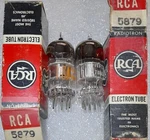 Closely Matched Pair 5879 Rca 3 Mica Vacuum Tubes, TV-7D Tested Will Combine. Fixed Price $19.95.