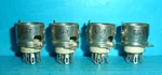 4 Eby 7-PIN Miniature Porcelain Tube Sockets W/ Shield Mount Nos. Fixed Price $19.51.