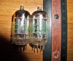 Strong Matched Conn By Sylvania Long Gray Plate Getter 12AU7A / ECC82 Tubes. Fixed Price $14.99.