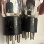 53 Nos Raytheon Engraved Base St Bottle Globes Double Triode Power Tubes. Fixed Price $50.00.