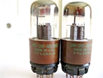 2 Sylvania Jan-chs 6SL7WGT Vacuum Tubes Gray, Plate Getter TV-7 Tested Strong. Fixed Price $49.00.