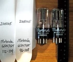 2 Strong 1951 Motorola (cbs-hytron) Black Plate Bottom D Getter 6SN7GT Tubes. Fixed Price $44.99.