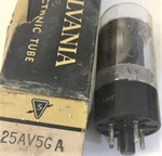 25AV5 Gt Tube Sylvania Nib Tested & Boxed Vintage Commercial Surplus. Fixed Price $9.55.