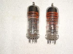 X 6414/0528 Raytheon Tubes*black PLATES*3-MICA*VERY Strong Matched PAIR*#11. Fixed Price $99.99.