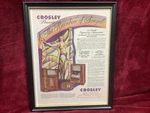 Beautiful Framed 15X12 Crosley Radio Console 02CA Print Tube Phonograph. Fixed Price $39.00.