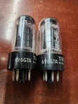 6V6GTA Vacuum Tubes (2) Tung-sol Matched. Fixed Price $75.00.