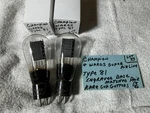 Type Globe Tubes UX-281 CX-381 Matched Pair Wards Super Airline & Champion. Fixed Price $99.00.