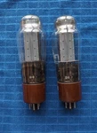 2 Used Mullard GZ37 CV378 Vacuum Tubes Copper Plate Brown Base Getter Tested. Fixed Price $115.00.