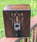 Small Deco 5M3 Crosley Tombstone Tube Radio, Nice Shape. Fixed Price $140.00.