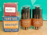 Perfectly Matched Pair Of Tung-sol 6SU7GTY Black Glass Nos Nib Vacuum Tubes. Fixed Price $300.00.