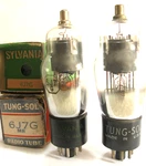 2 Matched 1940S Tung-sol/sylvania 'black Plate' 6J7G Tubes Nos New In Boxes. Fixed Price $89.95.
