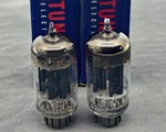 (2) Tung-sol JTL-5687 Mil Spec Vacuum Tubes Black Plates Test Nos Amplitrex. Fixed Price $34.99.
