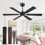 Modern 52" Ceiling Fan With Remote, 6 Blades, Quiet Dc Motor, Black Finish. Fixed Price $166.99.