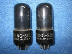 Matched Pair Of Tung-sol Tubes Black Glass 25L6GT VT-201C. Fixed Price $14.99.