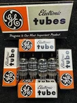 Nos Matched Quad Ge Jg 6072 Black Plate Red Tip Audio Tubes. Fixed Price $355.00.