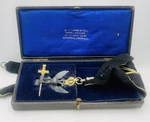 Antique Sterling Silver Masonic Knight Kadosh Double Headed Eagle Medal Box. Fixed Price $500.00.