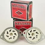 (2) National Radio Products Cir 7S Prong Ceramic Pin Tube Sockets (b). Fixed Price $29.95.
