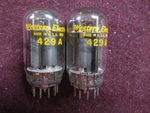 Matched Pair Western Electric 429A Tubes Same Codes. Tester Each 6750 Mhos. Fixed Price $69.00.