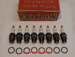 (8) Nos Champion C-15 Spark Plugs .. Coke Bottle 2 Ring Design Usa Made. Fixed Price $159.00.
