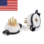 Usa 2PCS 9PIN Ceramic Tube Socket Machine Made Gold For 12AX7 EL84 6922 6DJ8. Fixed Price $13.29.