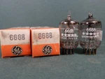 Ge 6688 5 Star Vacuum Tubes (2) Amplitrex Tested 79% And 104% Gm. Fixed Price $25.00.