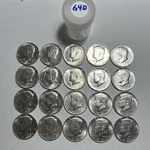 1964 Kennedy 90% Silver Half Dollar Roll $10 Fv 20 Coins Tube. Fixed Price $659.00.
