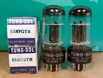 Perfectly Matched Pair Of Tung-sol 6SN7GTB Nos Nib Tall Glass Vacuum Tubes #2. Fixed Price $200.00.