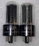 Pair National Union 5Y3GT Rectifier Tubes Tested Strong. Fixed Price $20.00.