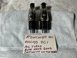 2 Antique Type 4C1 401 A-c Tubes Kellogg Mccullough Overhead Filaments Rare Vtg. Fixed Price $49.99.