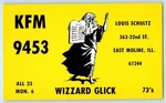 Ham Radio Qsl Kfm 9453 Wizzard Glick East Moline Illinois Vintage Postcard. Fixed Price $9.72.