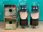 Pair Of Sylvania #45 Green Leaf Vacuum Tubes. Fixed Price $300.00.